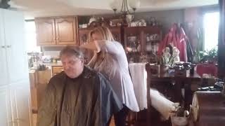 Getting a much needed hair cut while visiting my friends Ron and Laura [upl. by Ahearn]