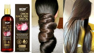 complete hair treatment लंबे और घने बालों के लिए WOW Onion Black Seed Hair Oil With Comb Applicator [upl. by Anire437]