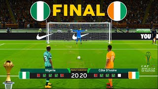 Nigeria vs Côte dIvoire FINAL  Penalty Shootout 2024  African Cup of Nations 2023  PES Gameplay [upl. by Notliw]