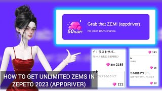 Zepeto Tutorial How to get unlimited zems in Zepeto 2023 using appdriver grab that zems [upl. by Aiciruam725]