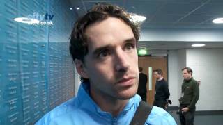 Carling Cup  Manchester City v Birmingham City Owen Hargreaves reacts to his debut and goal [upl. by Town]