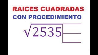 2 RAÍZ CUADRADA INEXACTA DE 4 CIFRAS DÍGITOS COMO SACAR LA RAÍZ CUADRADA CON PROCEDIMIENTO [upl. by Alyak]