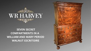 masterclass Seven Secret Compartments in a William and Mary Period Walnut Escritoire [upl. by Dranrev]