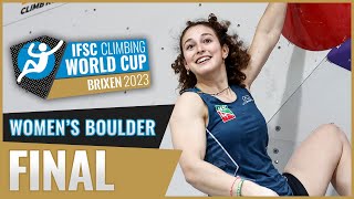 Womens Boulder final  Brixen 2023 [upl. by Wack]