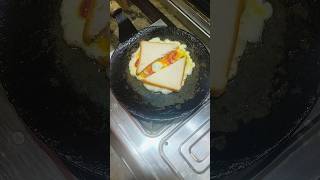 Egg cheese bread omlette shorts breakfast cooking [upl. by Ahsillek649]