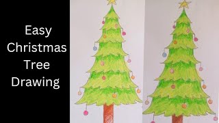 Easy Christmas Tree Drawing How to Draw Christmas Tree Easily Christmas Drawing Xmas Drawing [upl. by Rednasyl]