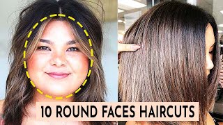 10 Amazing Haircuts for Round Faces [upl. by Aerdnaeel]