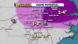 Snow storm timeline Rain will transition into wintry mix in North Carolina on Thursday [upl. by Hermes146]