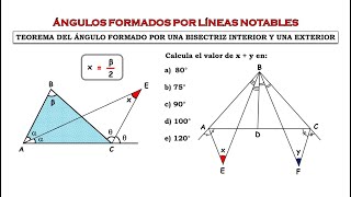 Teorema del ángulo formado por una bisectriz interior y una exterior [upl. by Calmas]