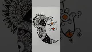 Moon Mandala Art  How To Draw Easy Mandala For Beginners  MANDALA ART for beginner Art 9 [upl. by Ellenyl]