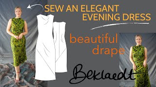 Sewing a BIAS CUT dress sleeveless and very elegant  pattern download [upl. by Drannel725]