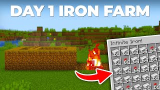 EASY Day 1 Iron Farm in Minecraft 121  Minecraft Tutorial [upl. by Beckett]