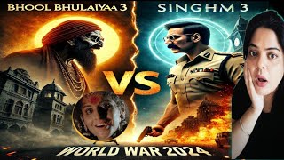 BHOOL BHULAIYAA 3 vs SINGHAM 3  World War 2024 REACTION  Cine Bandhu bhoolbhulaiya3 singham3 [upl. by Ydissahc]