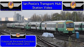 Trains at Norwood Junction railway station 25 11 2021 [upl. by Himelman740]