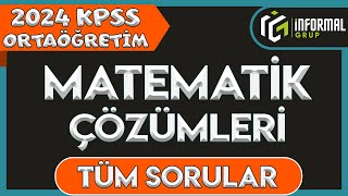 2024 KPSS Ortaöğretim Matematik Soruları ve Çözümleri  TEK PARÇA [upl. by Ylrebmit]