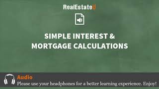 315 Simple Interest and Mortgage Calculations  Georgia Real Estate License  RealEstateUtv [upl. by Seamus]