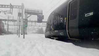 Class 800 trains in snowy Swindon [upl. by Elah]