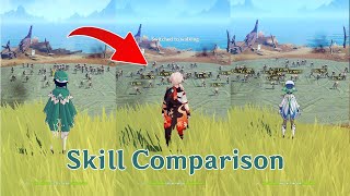 Genshin Impact  Skills comparison Crowd control Sucrose vs Kazuha vs Venti Comparison [upl. by Neyuh]