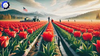 90 Most Satisfying Agriculture Technology ►111 Harvest amp Processing Tulip Bulbs US on Another Level [upl. by Canfield]