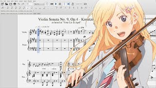 Beethoven Violin Sonata No9 Op 4 quotKreutzerquot Your Lie in April [upl. by Annot]