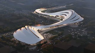 Zaha Hadid Architects designs Xian cultural centre to echo quotmeandering valleysquot [upl. by Eux85]