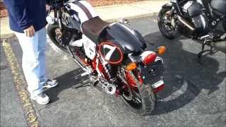 Moto Guzzi V7 Racer Agostini Exhaust comparison wwwmatthewsfunmachinescom [upl. by Kessler]