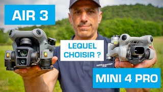 DJI AIR 3 ou MINI 4 PRO  Lequel choisir [upl. by Lindemann327]