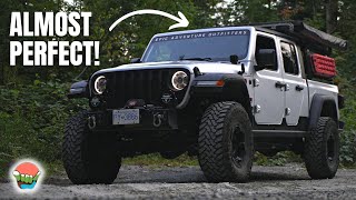 XTRUSION OVERLAND RACK  Install and Review for the JEEP GLADIATOR ECODIESEL [upl. by Aidnama305]