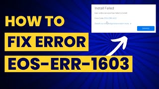 How to Fix Install Failed  Epic Online Services Has Failed to Install Message EOSERR1603 [upl. by Conlon356]