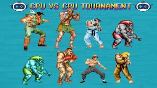 STREET FIGHTER 2  THE NEW CHALLENGERS  CPU Vs CPU FULL AI TOURNAMENT BATTLE  SNES VERSION [upl. by Clippard]