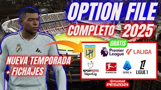 PES 2021 al 2025 OPTION FILE PS4 PS5 PC COMPLETO 2025 Y GRATIS [upl. by Leoline]