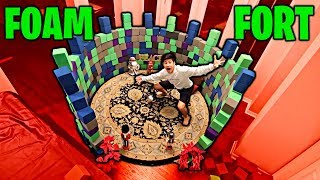 FOAM FORT made of Trampoline Park Foam [upl. by Eirrak580]