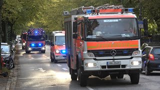 Feuerwehr Hamburg Brandmeldeanlage UKE Eppendorf  Hamburg Fire Service fire alarm response [upl. by Ranger]