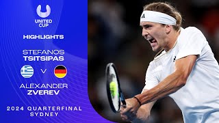 Stefanos Tsitsipas v Alexander Zverev Highlights  United Cup 2024 Quarterfinal [upl. by Shamrao536]