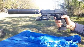 HK USP 45 Compact Tactical Suppressed with Rugged Obsidian 45 [upl. by Epperson631]