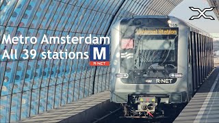 Metro Amsterdam  All 39 stations [upl. by Nepean]