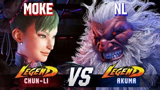 SF6 ▰ MOKE ChunLi vs NL Akuma ▰ High Level Gameplay [upl. by Brendis]