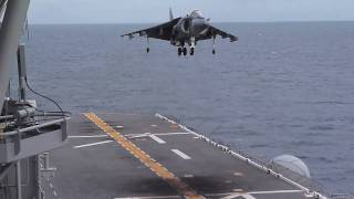 Harrier Takeoff amp Landing on USS Makin Island [upl. by Devaj]