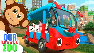 Wheels On The Bus  Kids Songs  Nursery Rhymes with Animals [upl. by Agamemnon]