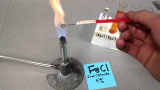 Qualitative Flame Test  FeCl Iron Chloride [upl. by Weaver]