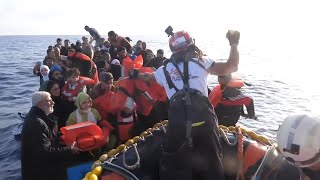 Ships rescues 258 migrants in two separate operations off Libyan coast [upl. by Irmo]