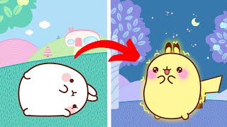 Molang becomes ELECTRO MOLANG ⚡  Funny Compilation For Kids [upl. by Nolra78]