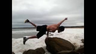 Wim Hof Inspired Winter One Arm Balancing [upl. by Earas]