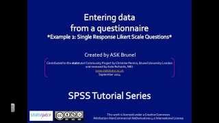 Questionnaire data in SPSS  Likert scale question [upl. by Ellison125]