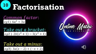 Graad 10 Factorisation L1 Common Factor Mathematics [upl. by February]