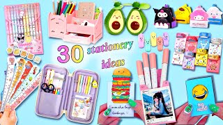 30 DIY CUTE STATIONERY IDEAS  BACK TO SCHOOL HACKS [upl. by Morville90]