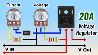 Simple voltage amp current regulator using single Transistor 20A [upl. by Aivon627]