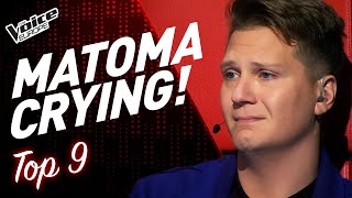 All Blind Auditions that made Coach Matoma CRY  TOP 9 [upl. by Norvol]