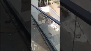 ALUMINUAM GLASS RAILING aluminium aluminiumrailing workfromhome work finish shortvideo shorts [upl. by Ahsila]