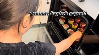 Benimle hızlıca kapkek yapın🧁 kardeşimle kapkek yaptım  Erva Tuğba Doğan [upl. by Nanice]